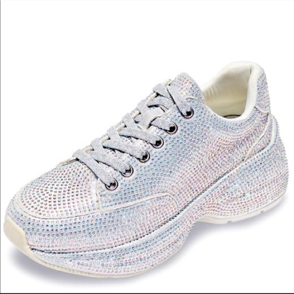 Ari Silver Rhinestone Fashion Sneakers